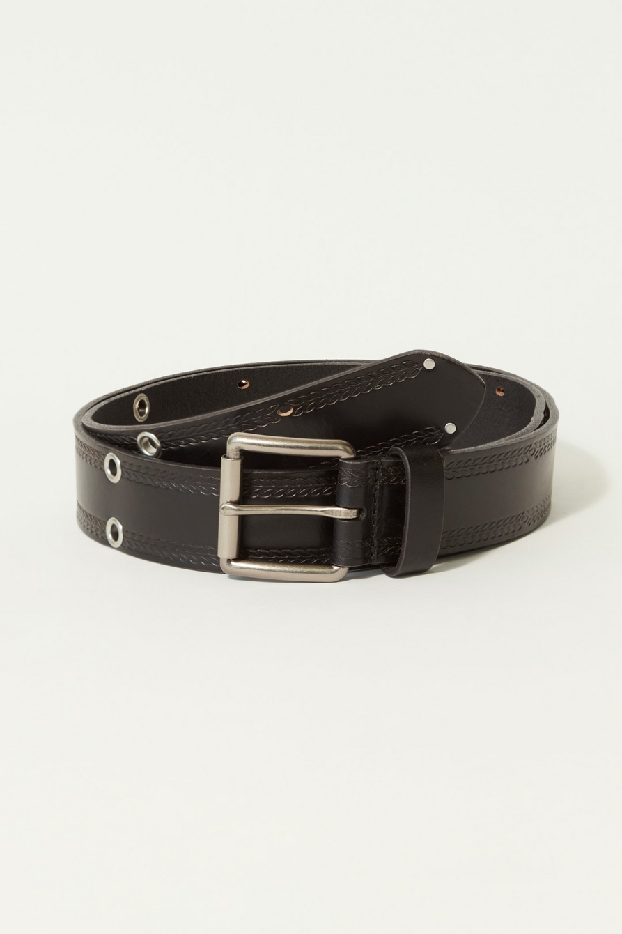 men's grommet and embossed belt